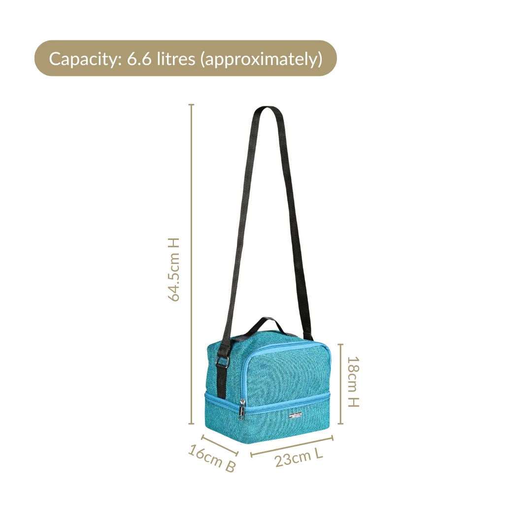 Lunchmate Double Compartment Insulated Lunch Bag Teal - Image 3