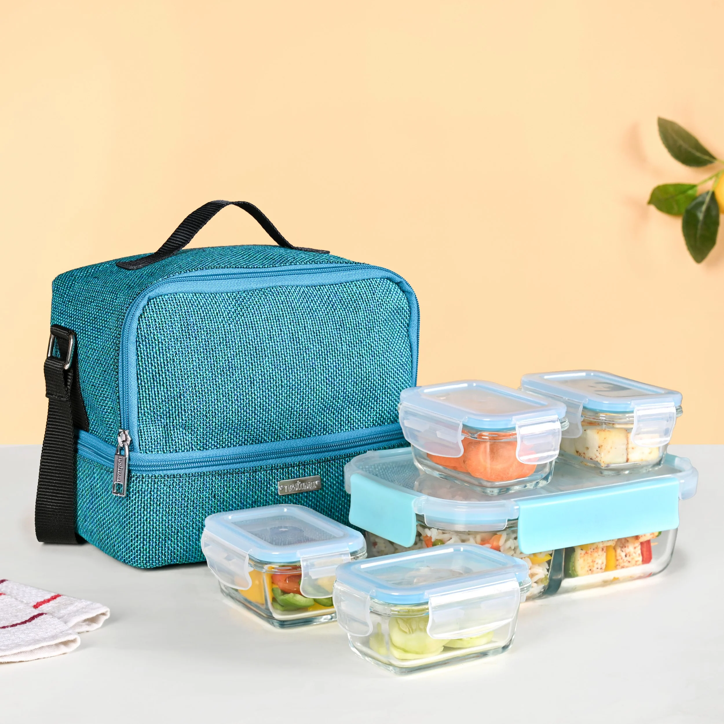Lunchmate Double Compartment Insulated Lunch Bag Teal - Image 8
