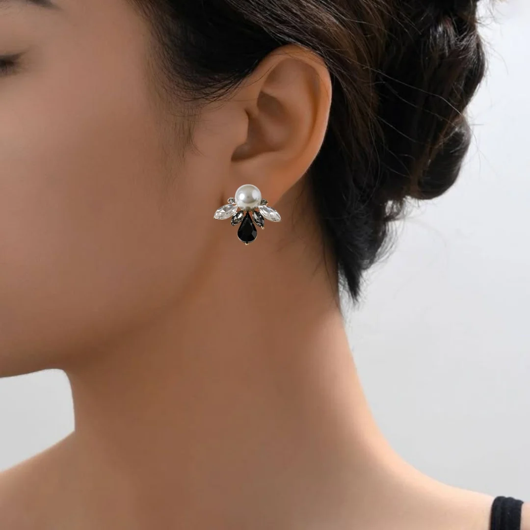 Lustrous Grey Pearl And Gemstone Studs - Image 5
