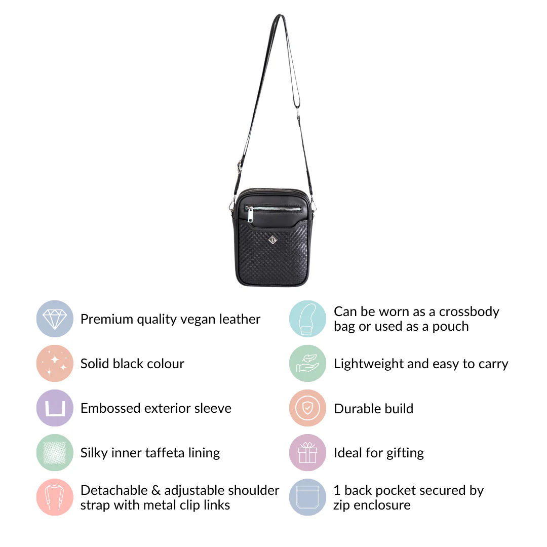 Luxe Crossbody Belt Bag Black - Image 6