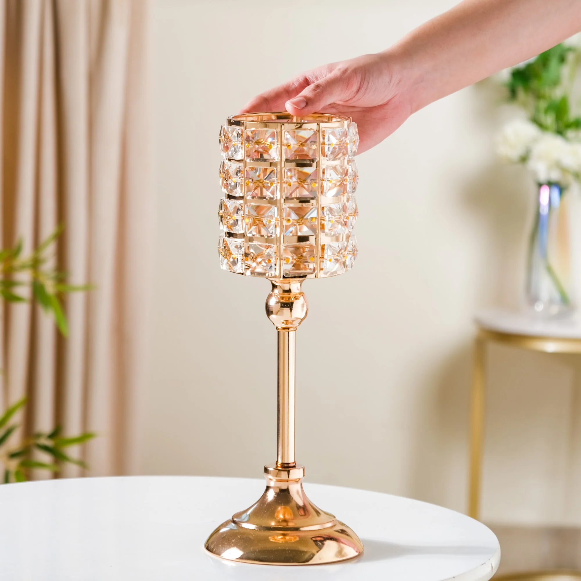 Luxe Crystal Votive Candle Holder Stand Large - Image 2