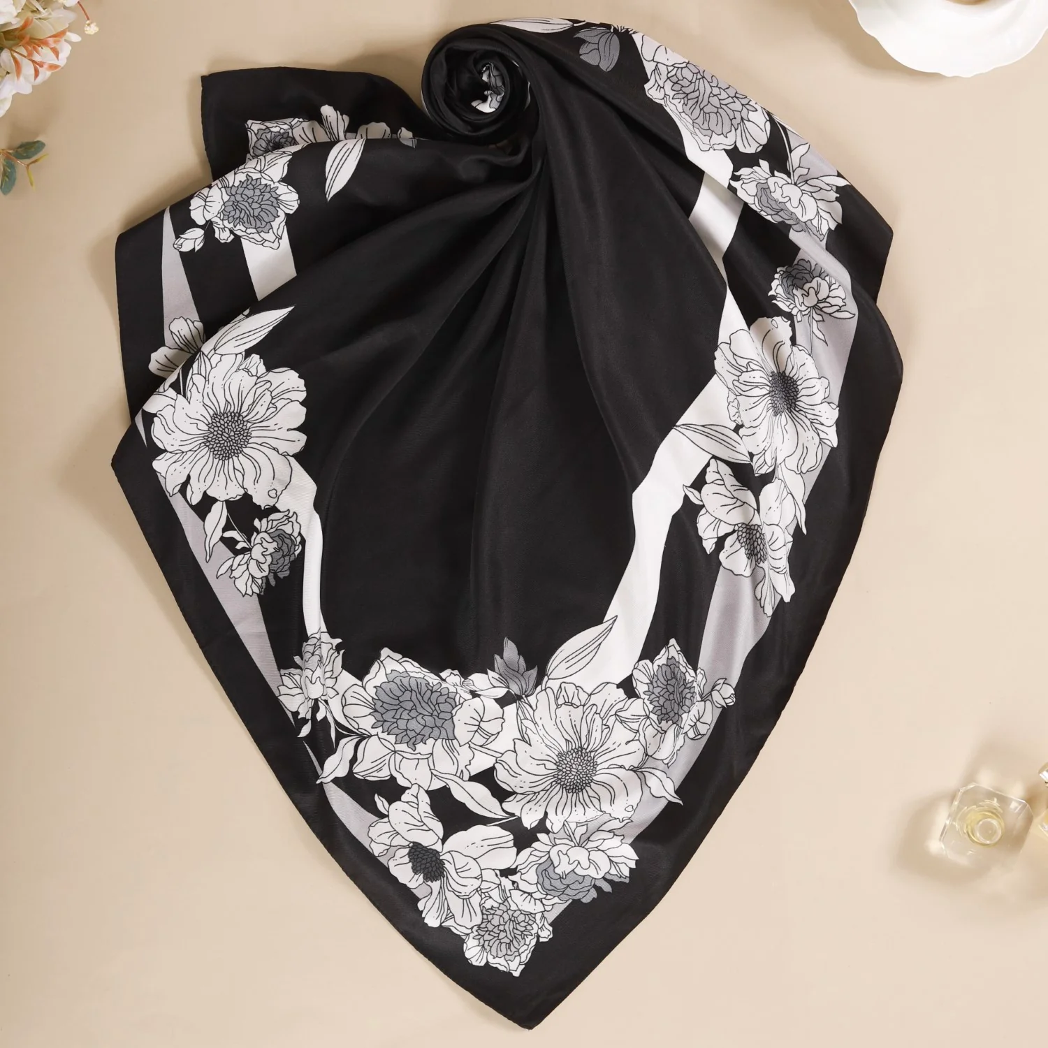 Luxe Floral Square Scarf