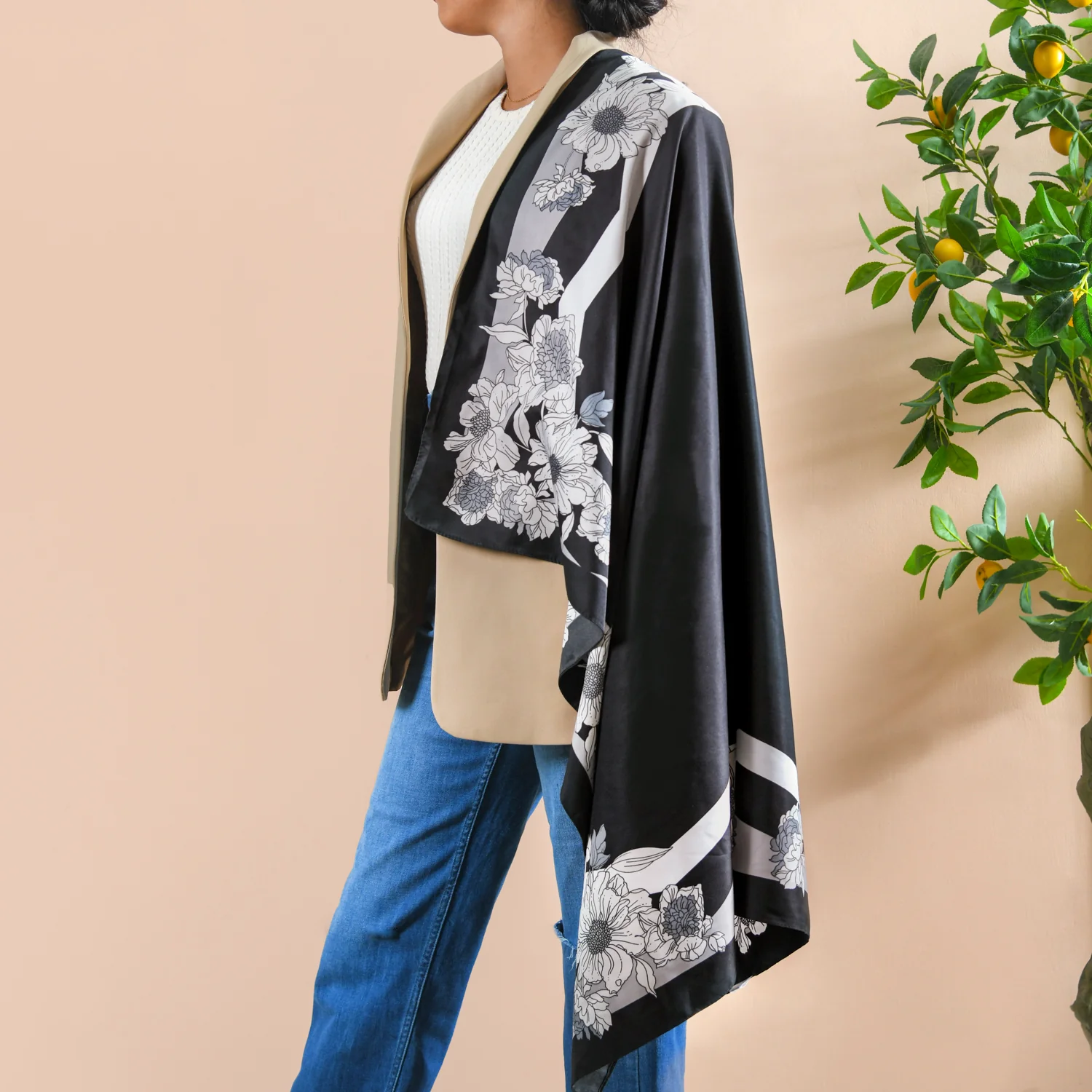 Luxe Floral Square Scarf - Image 2