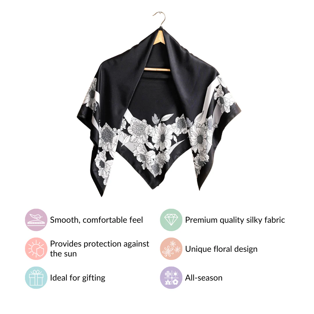 Luxe Floral Square Scarf - Image 3