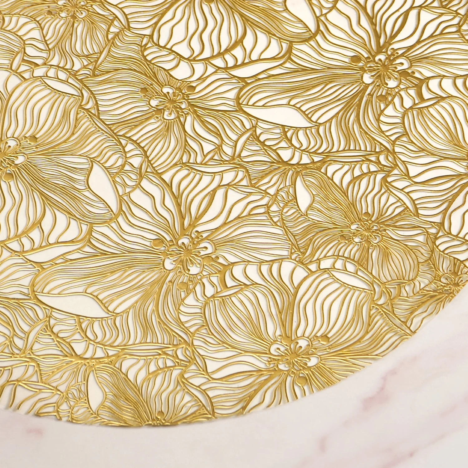 Luxe Floral Table Mat Metallic Gold Set Of 6 - Image 6