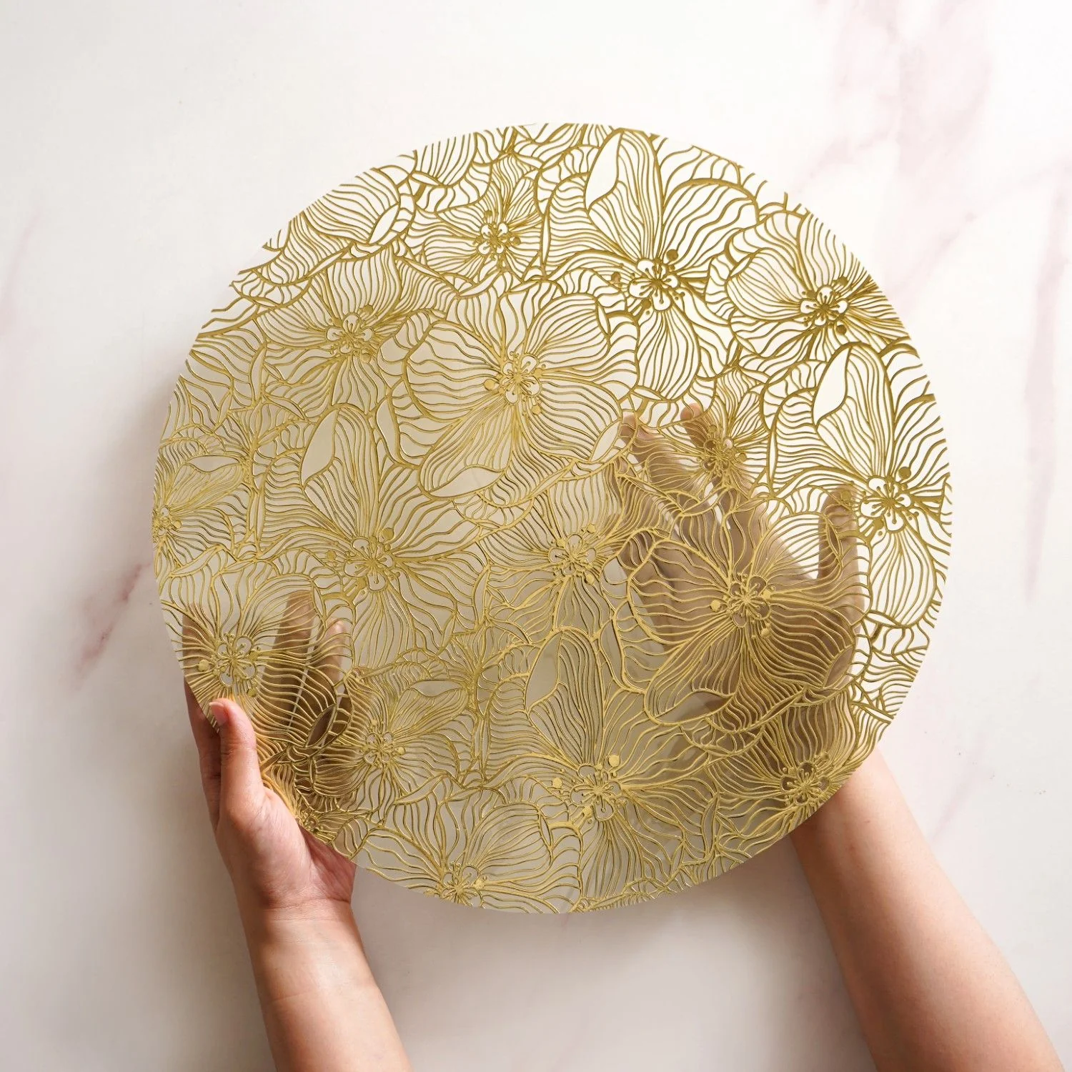 Luxe Floral Table Mat Metallic Gold Set Of 6 - Image 7