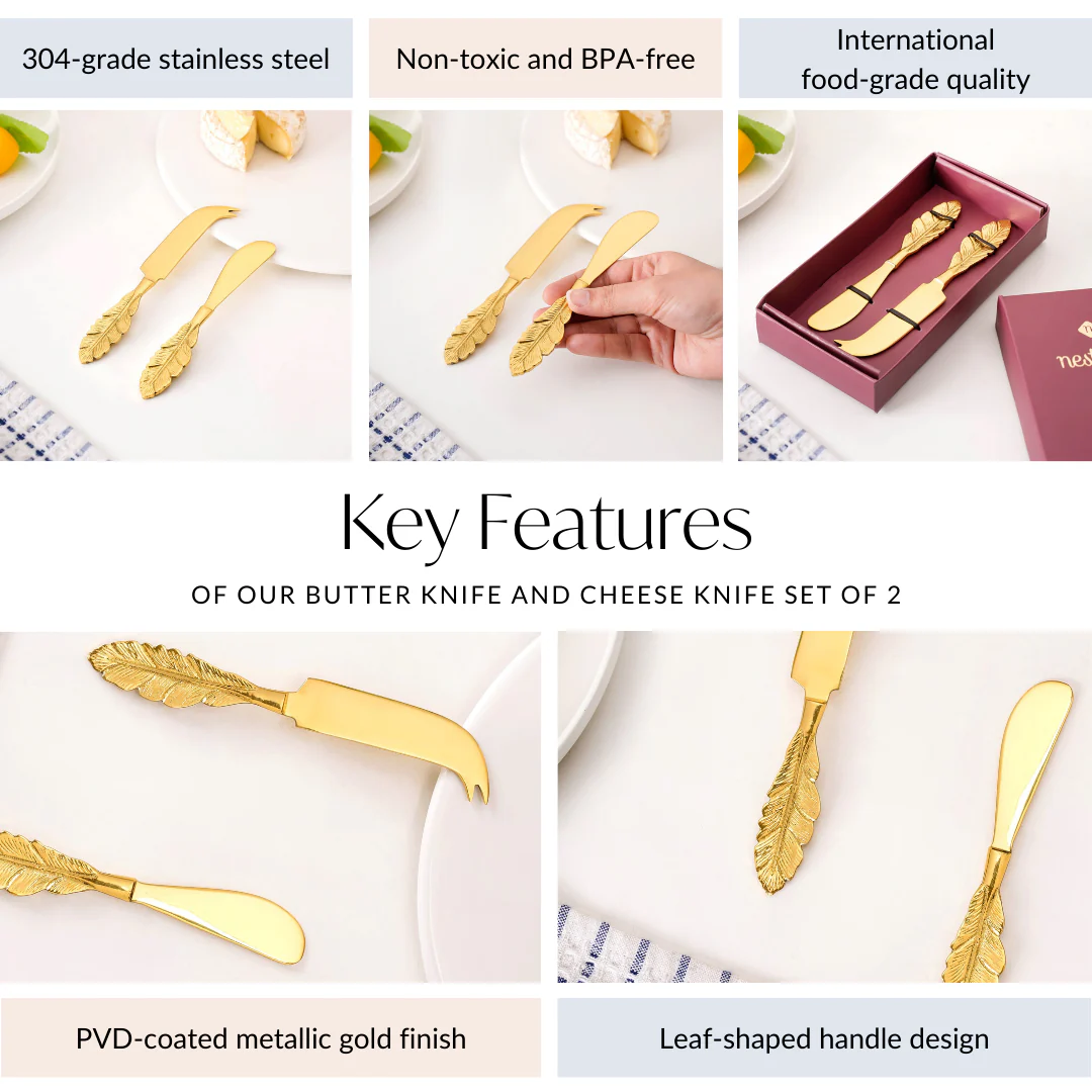 Luxe Gold Butter Knife And Cheese Knife Set Of 2 - Image 4