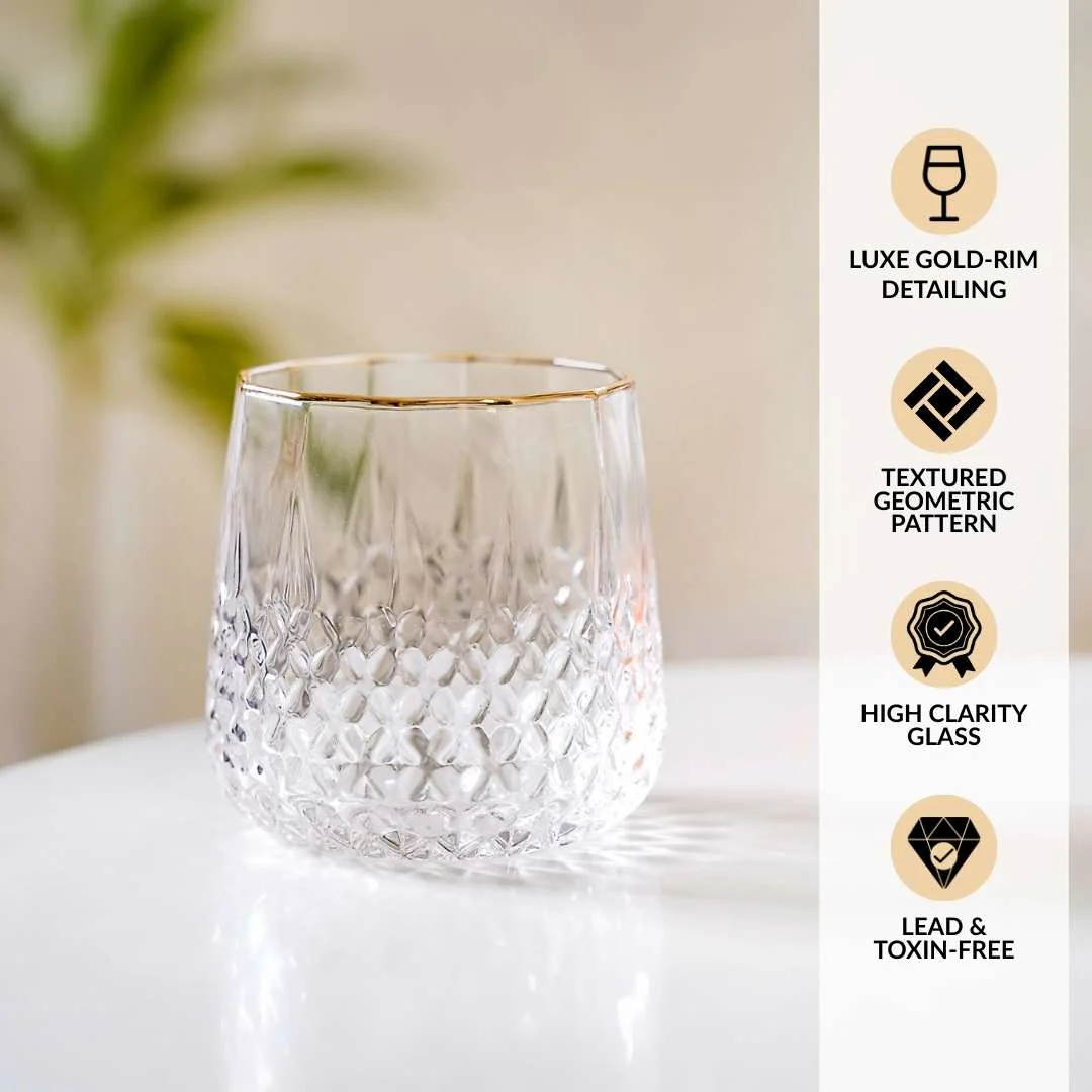 Luxe Gold Rim Tumbler Set Of 2 360ml - Image 2