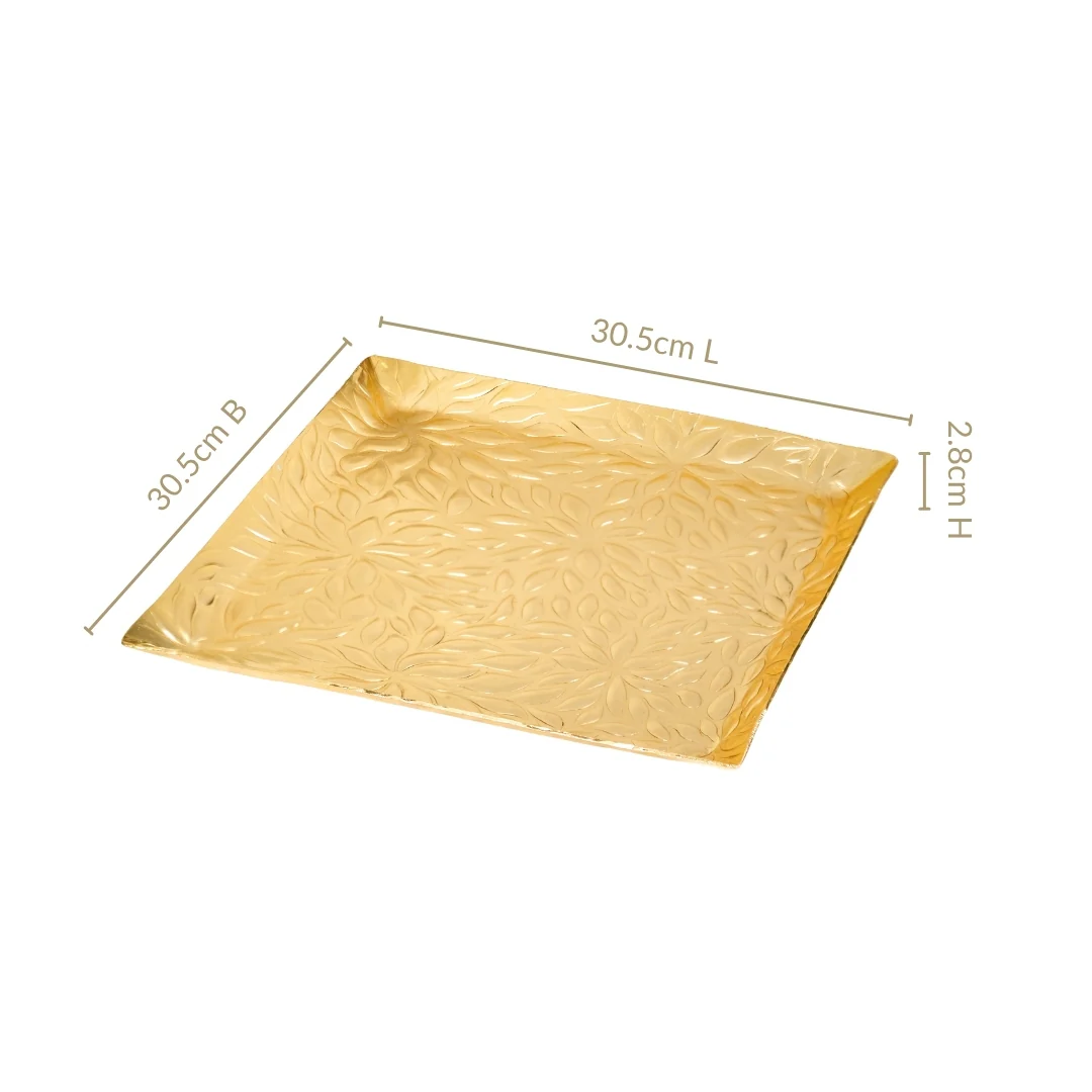Luxe Lustre Embossed Decorative Square Tray - Image 4