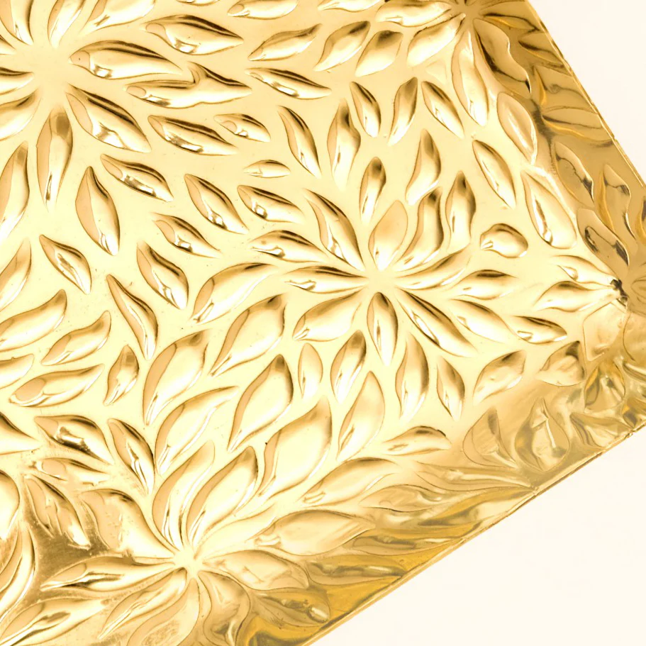 Luxe Lustre Embossed Decorative Square Tray - Image 7
