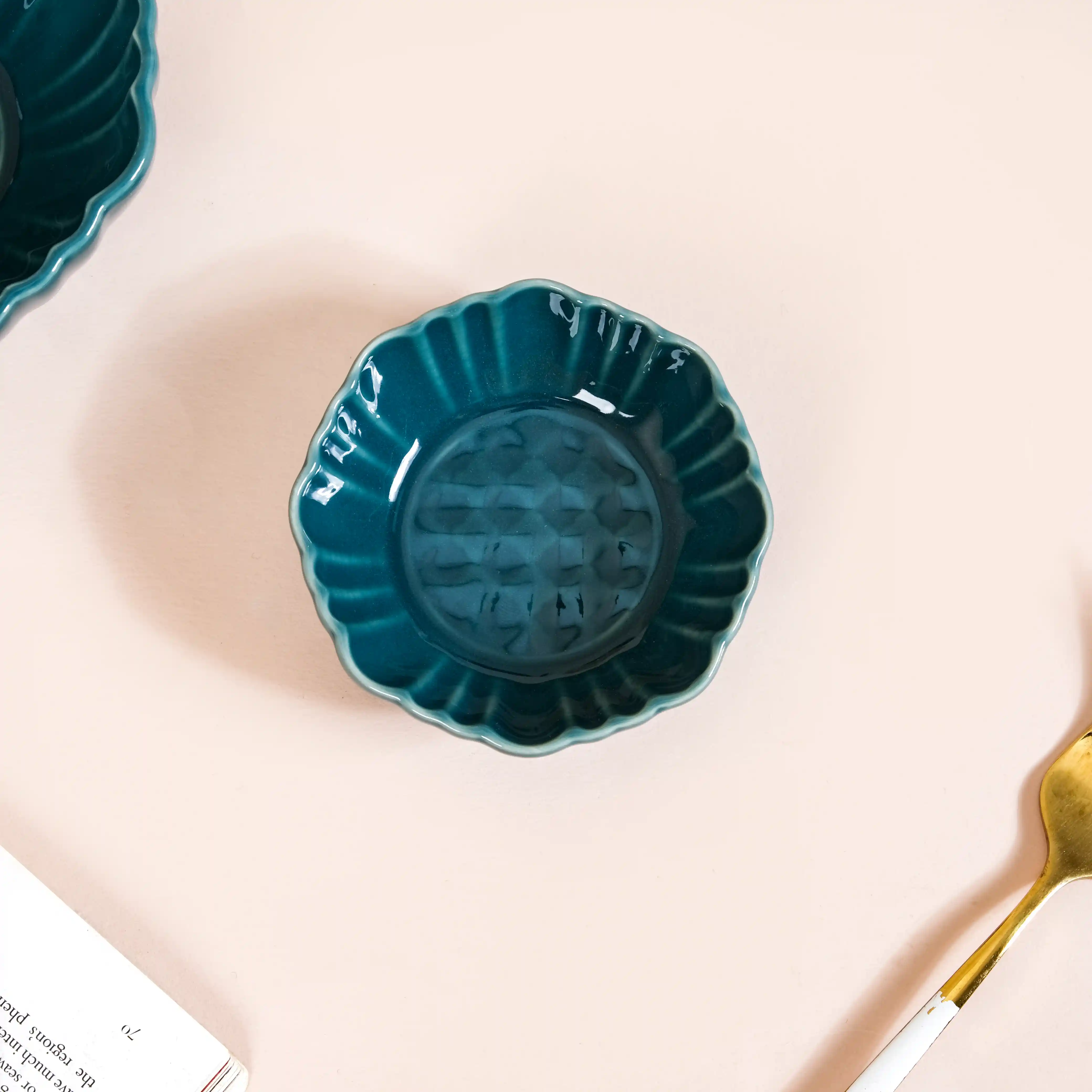 Luxe Moroccan 28-Piece Ceramic Dinnerware For 6 Dark Green - Image 21