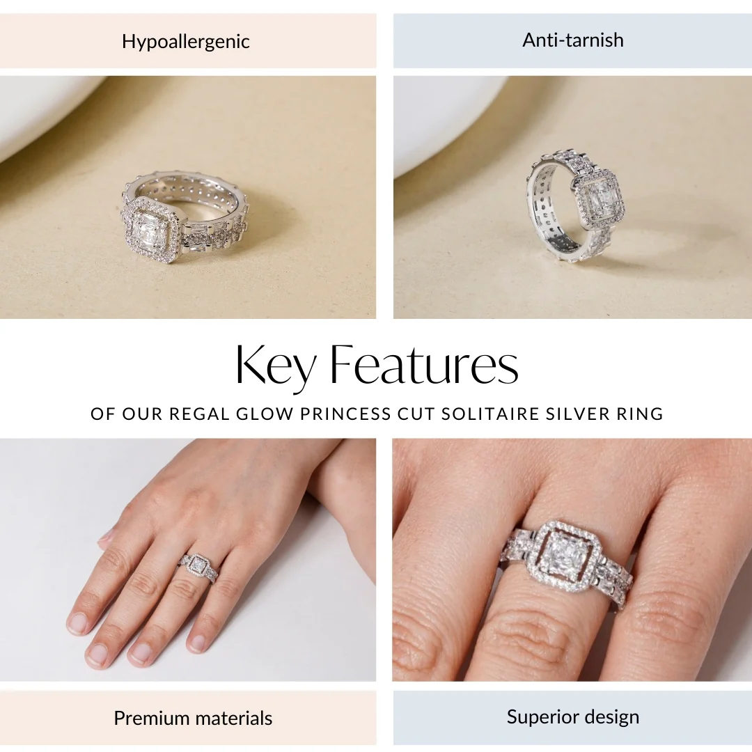 Luxe Solitaire Shimmery Ring - Image 4