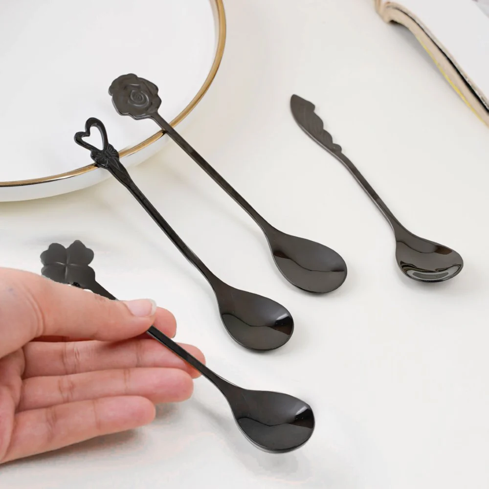 Luxe Stainless Steel Teaspoon Set Of 4 Black - Image 2