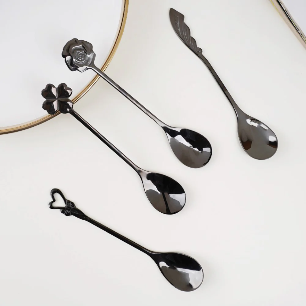 Luxe Stainless Steel Teaspoon Set Of 4 Black - Image 3