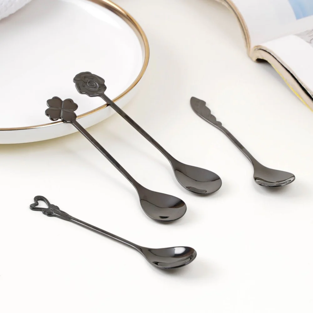 Luxe Stainless Steel Teaspoon Set Of 4 Black - Image 4