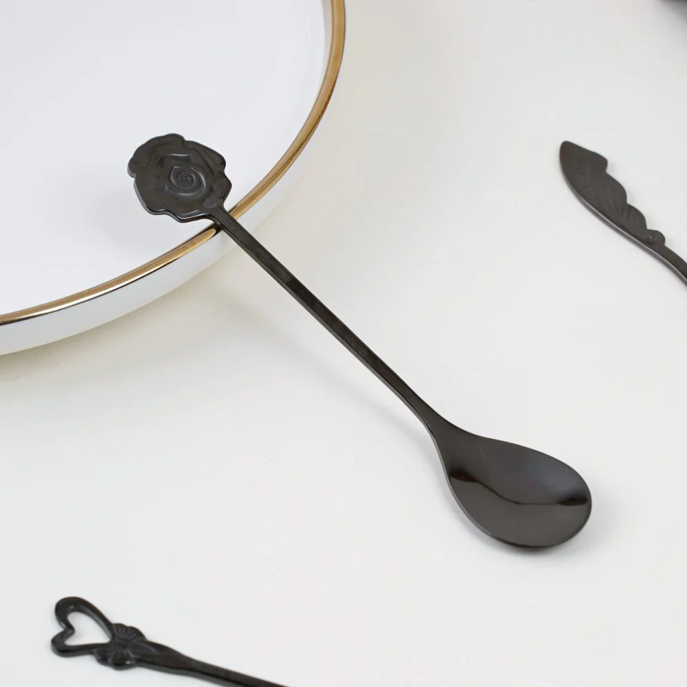 Luxe Stainless Steel Teaspoon Set Of 4 Black - Image 7
