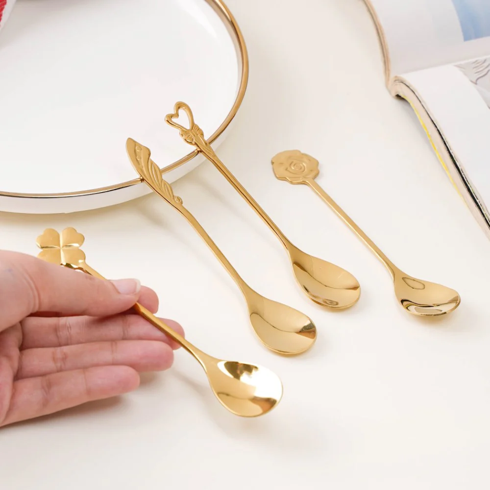 Luxe Stainless Steel Teaspoon Set Of 4 Golden - Image 2
