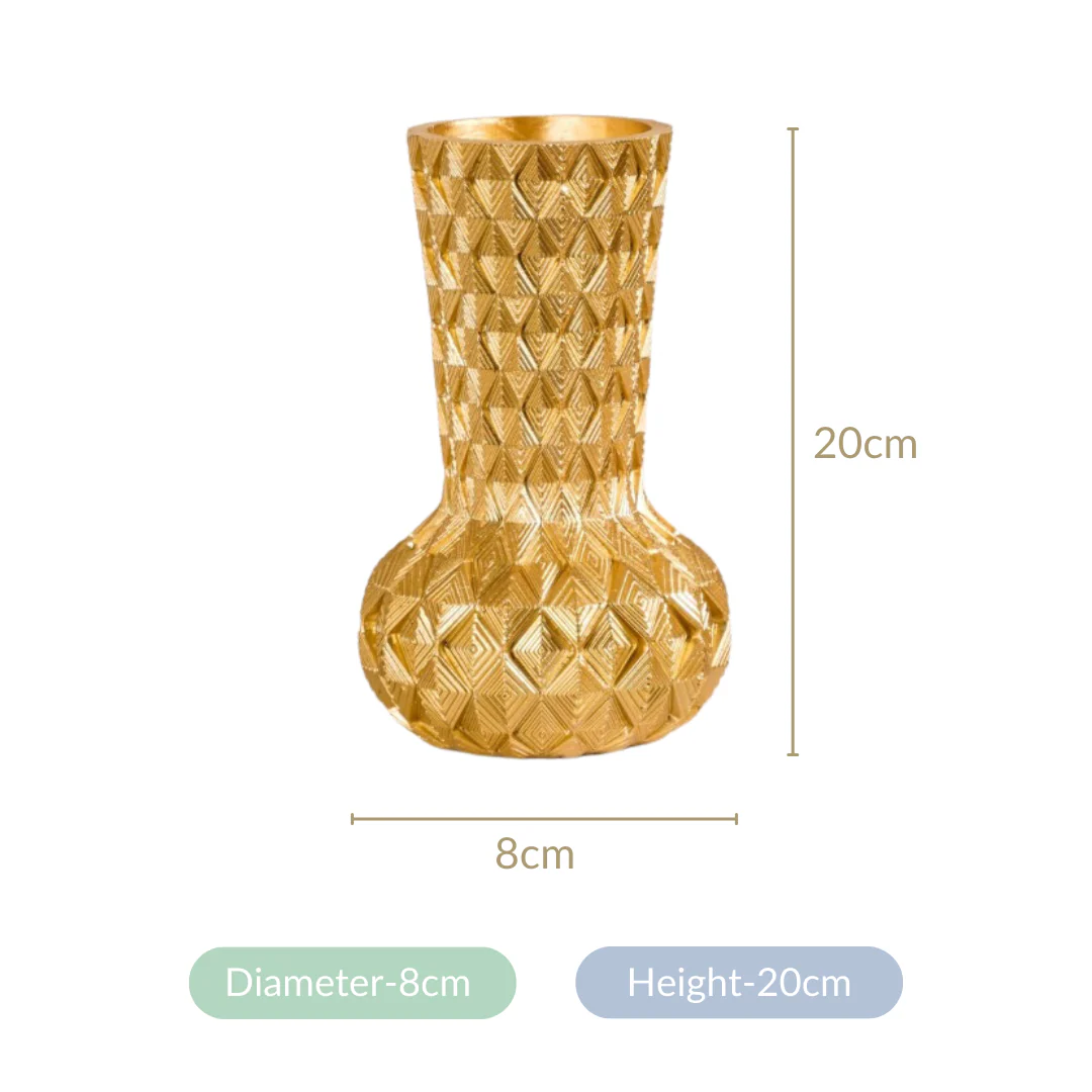 Luxe Textured Golden Flower Vase - Image 7