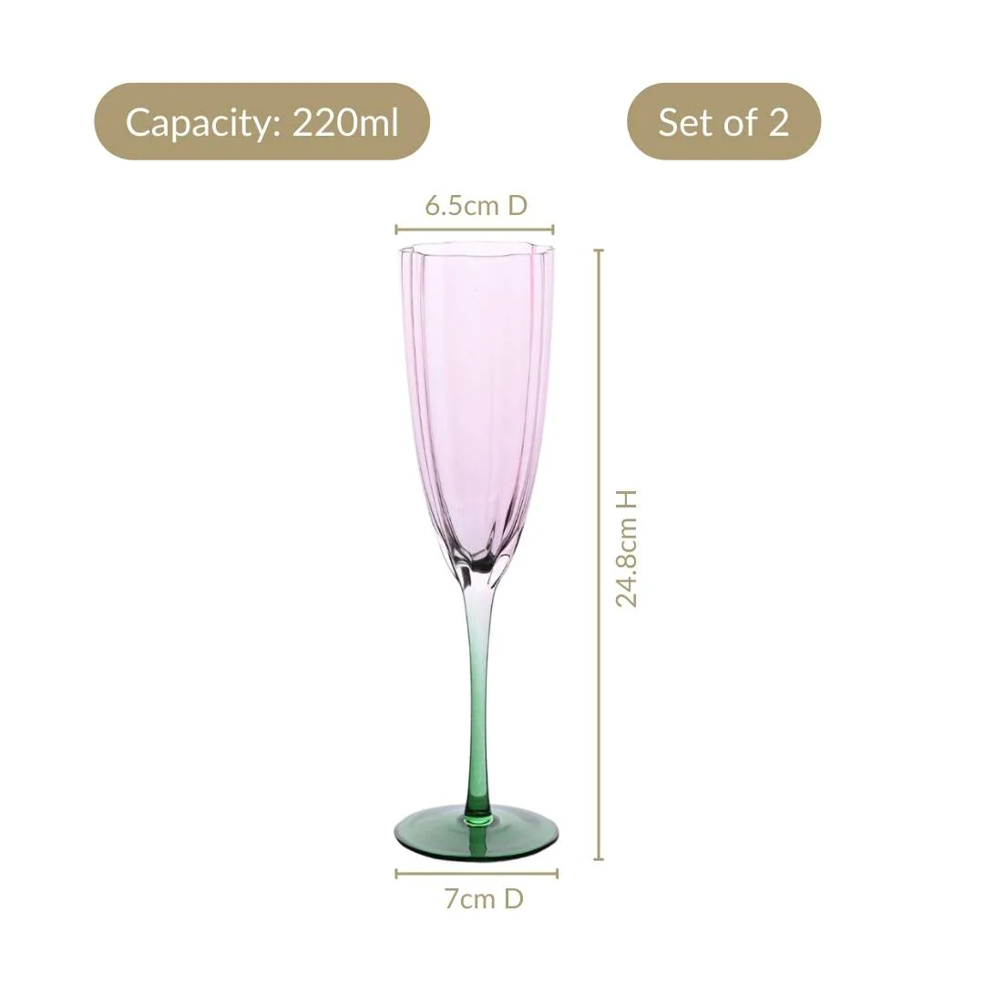 Luxe Tulip Champagne Glass Set Of 2 220ml - Image 4