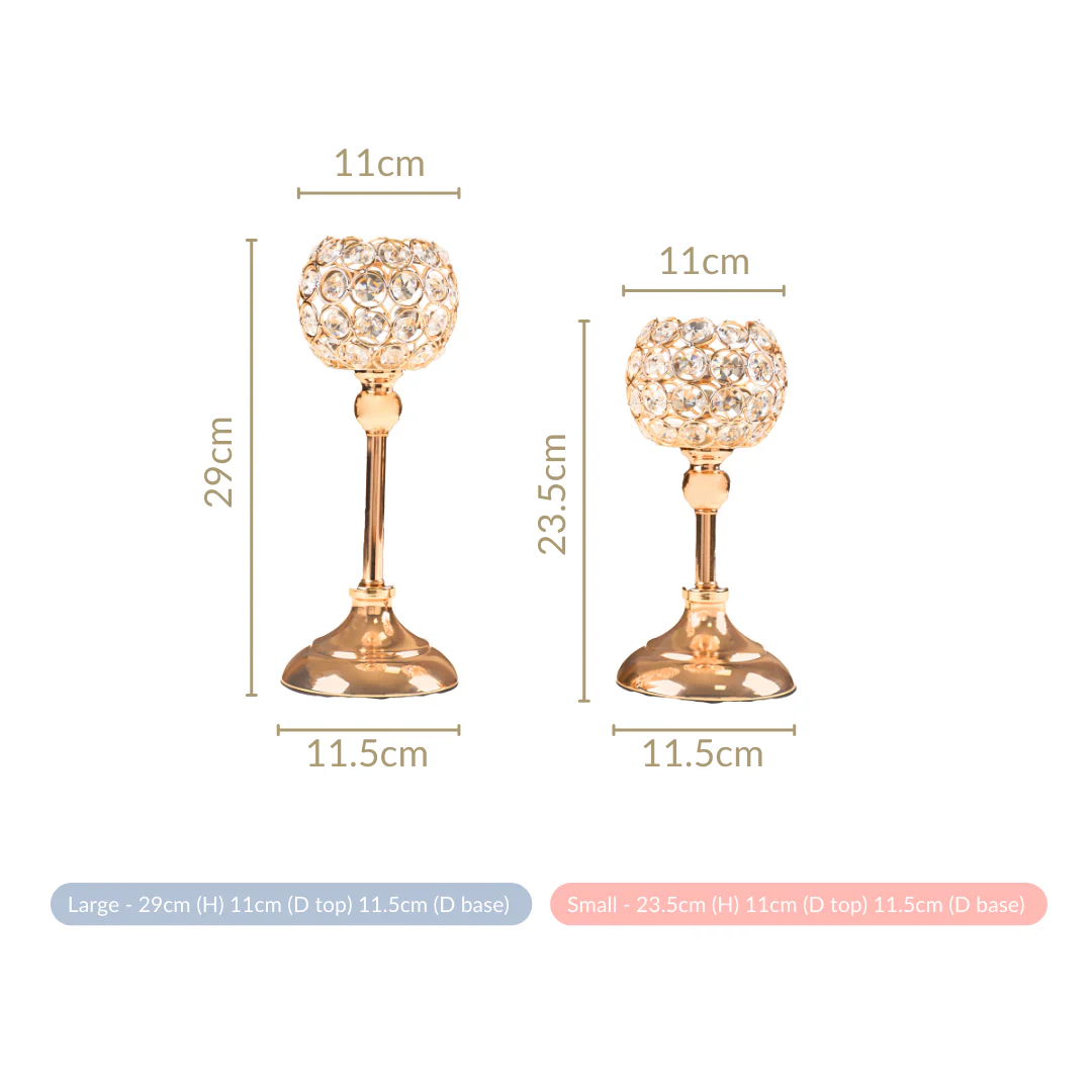 Luxurious Crystal Votive Candle Holder Stand Set Of 2 - Image 3