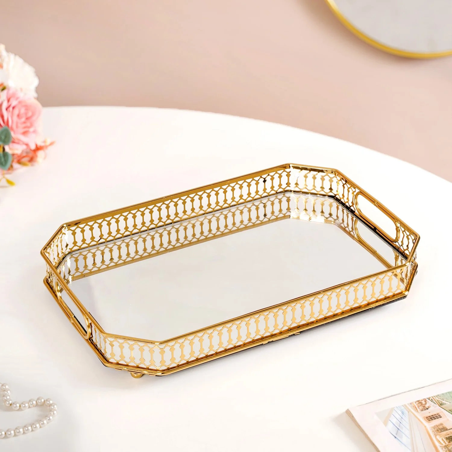 Luxurious Large Decorative Metal Tray - Image 7
