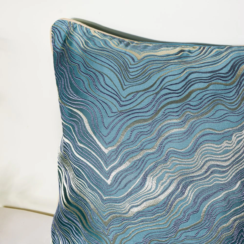 Luxury Embroidered Cushion Cover Green Set of 2 17x17 Inch - Image 4