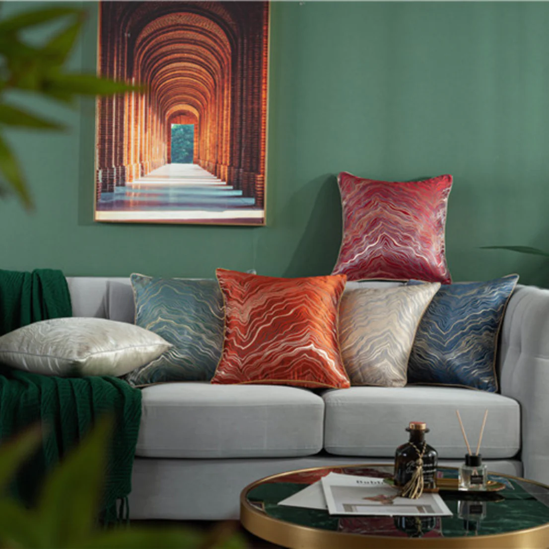 Luxury Embroidered Cushion Cover White Set of 2 17x17 Inch - Image 5