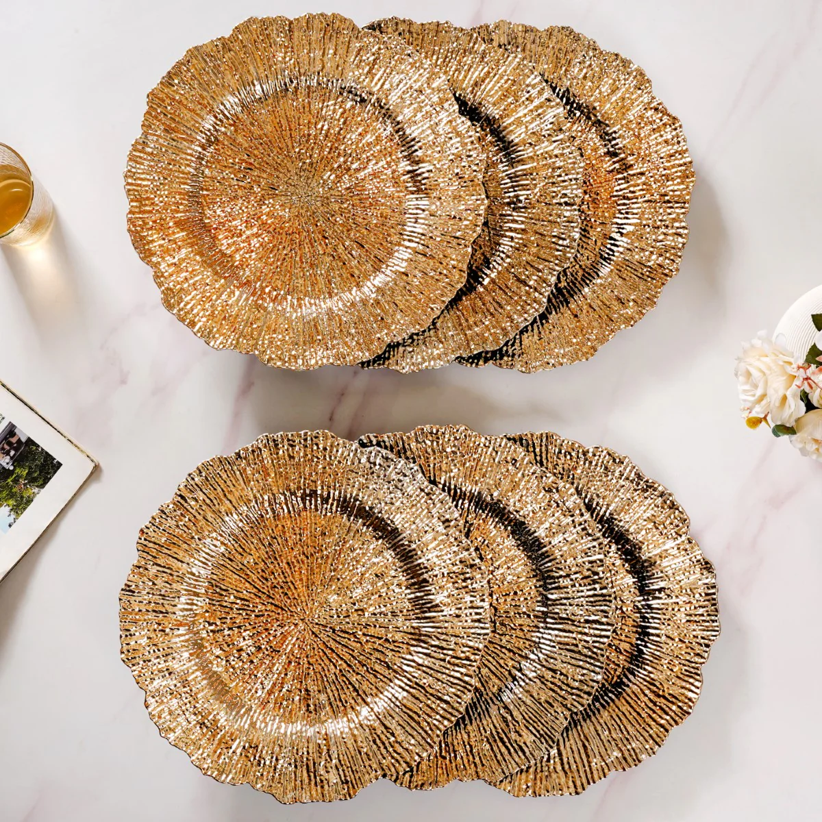 Luxury Gold Reef Charger Plate Set Of 6 12 Inch - Image 11