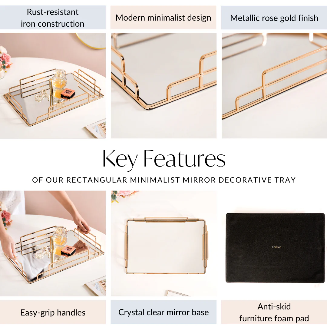 Luxury Minimalist Mirror Decorative Tray - Image 5