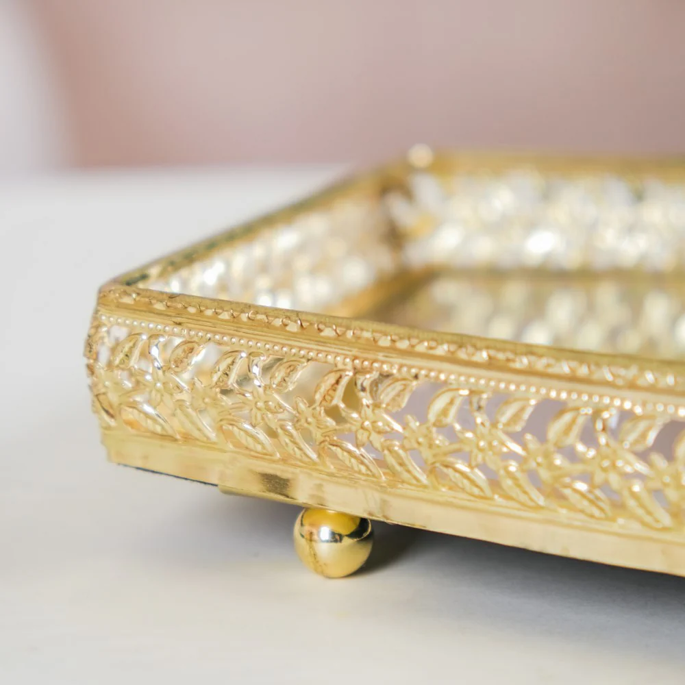 Luxury Mirror Tray Gold Set Of 3 - Image 9