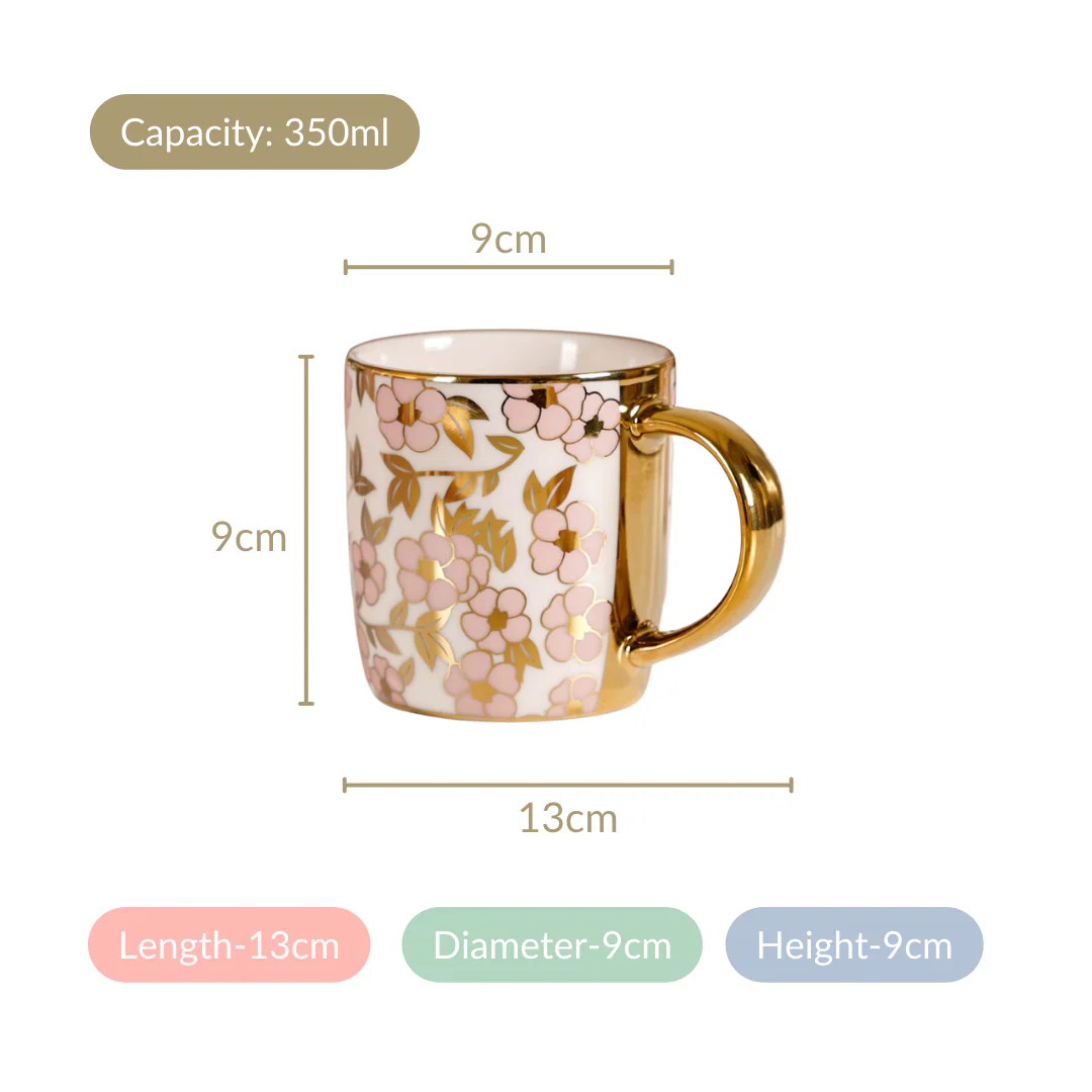 Luxury Pink Blossom Cup Set of 6 330ml - Image 6