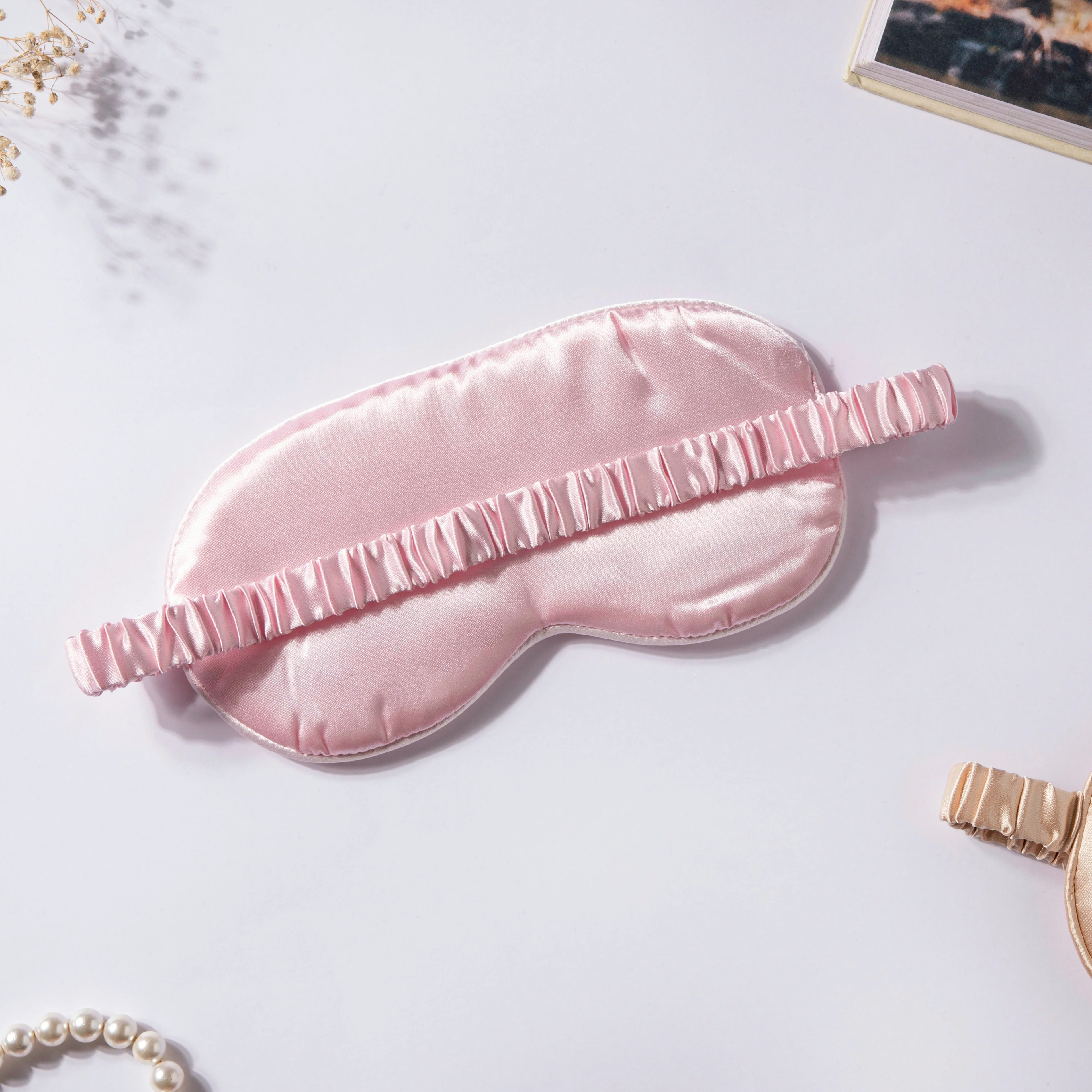 Luxury Sleep Satin Eye Mask Pink - Image 3