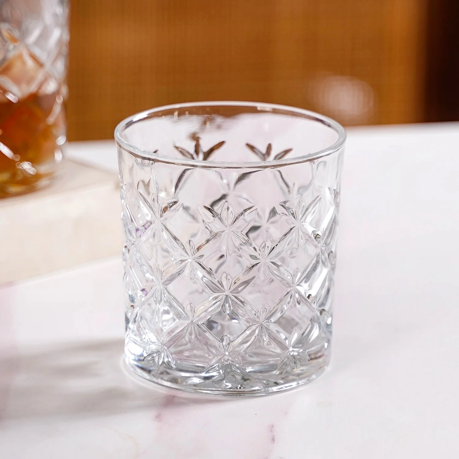 Luxury Whiskey Glass Crosshatch Pattern Set Of 6 310ml - Image 8