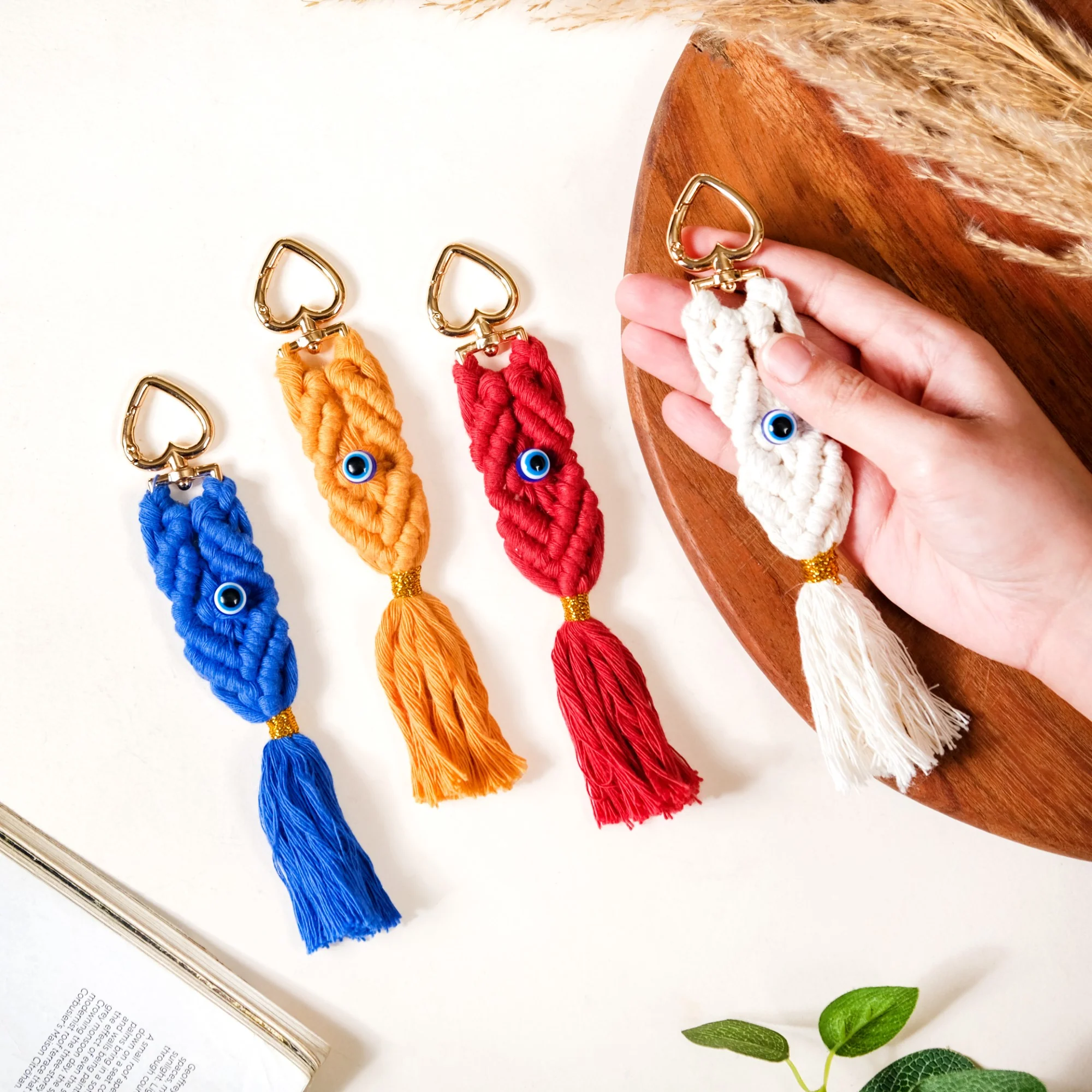Macrame Evil Eye Keychain Set Of 4 - Image 2