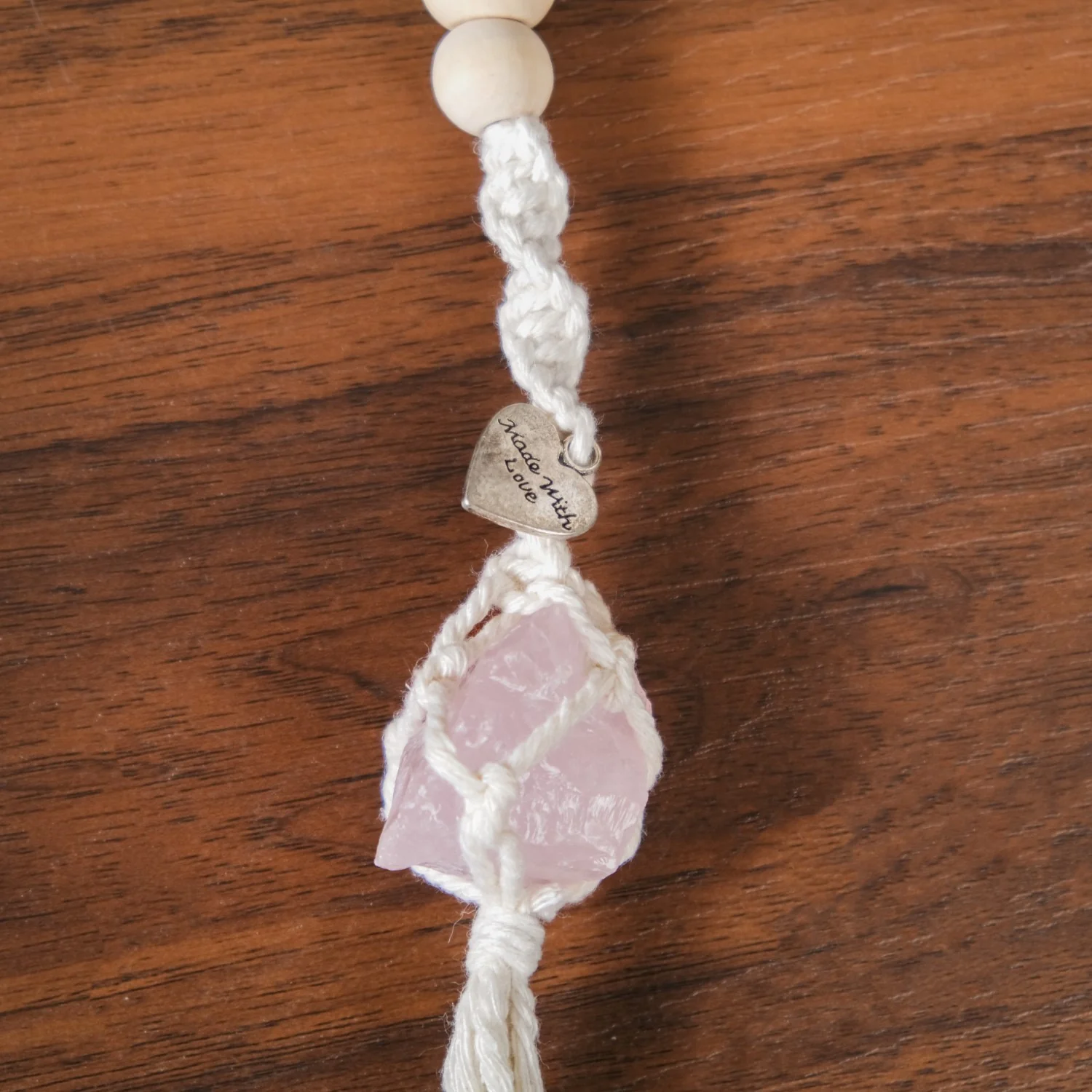 Macrame Himalayan Salt Crystal Wall Hanging Set Of 2 - Image 3