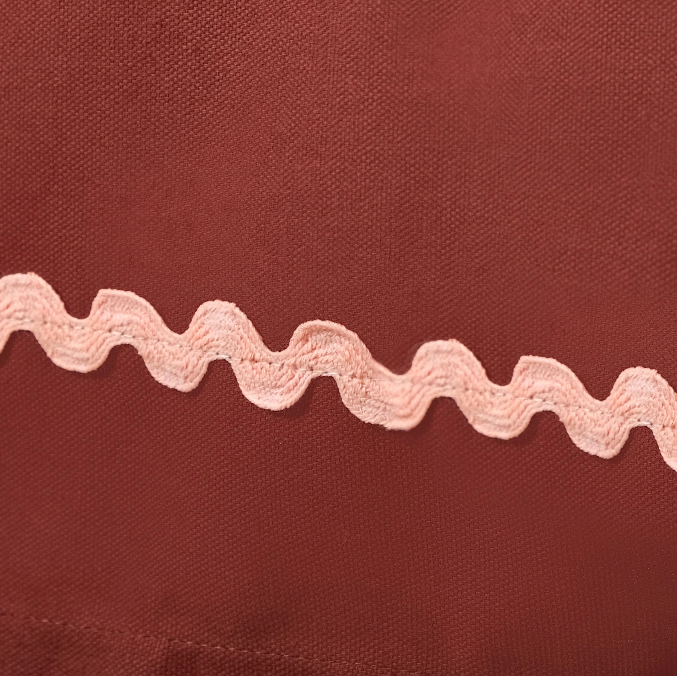 Madeline 6 Seater Cotton Tablecloth With Rick Rack Maroon 209x160cm - Image 6