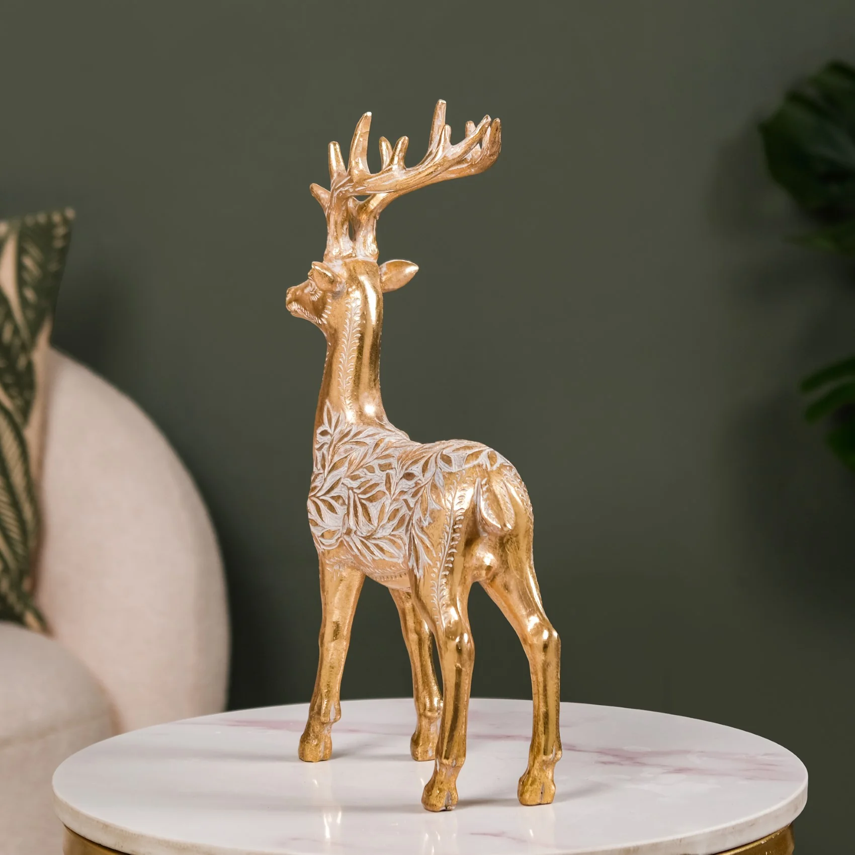 Majestic Gold Deer Showpiece For Home Decor - Image 7