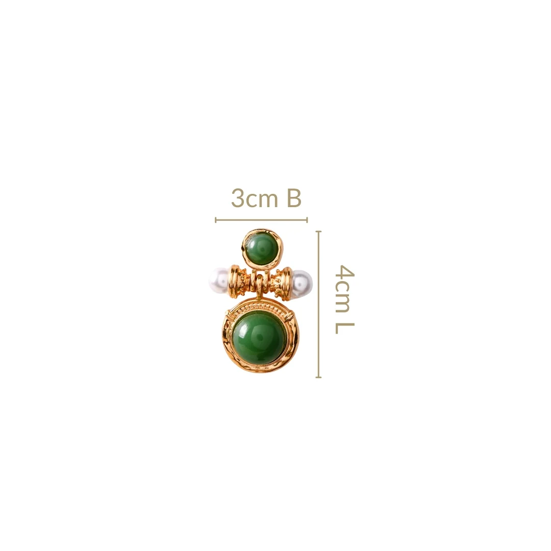 Majestic Stones Gold Drop Earrings - Image 3