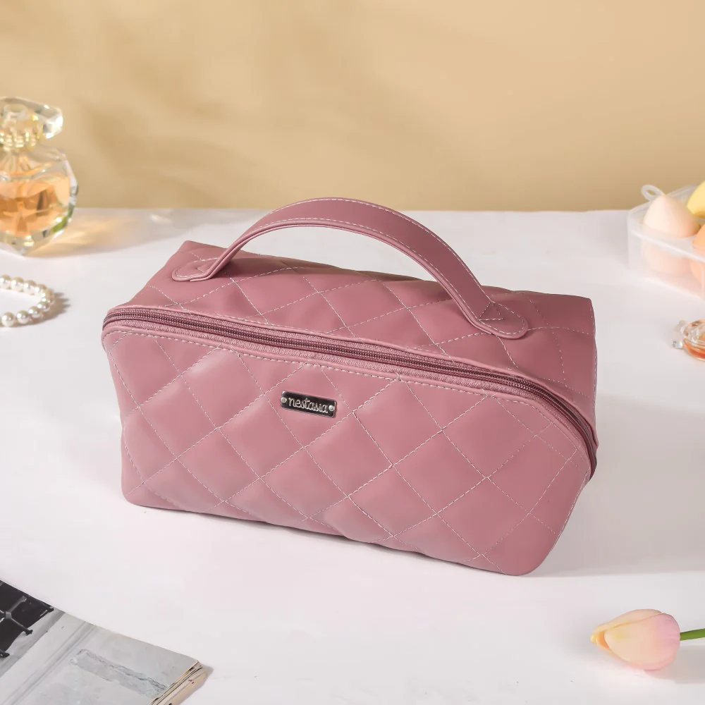 Makeup Pouch Organiser Pink Large Capacity - Image 10