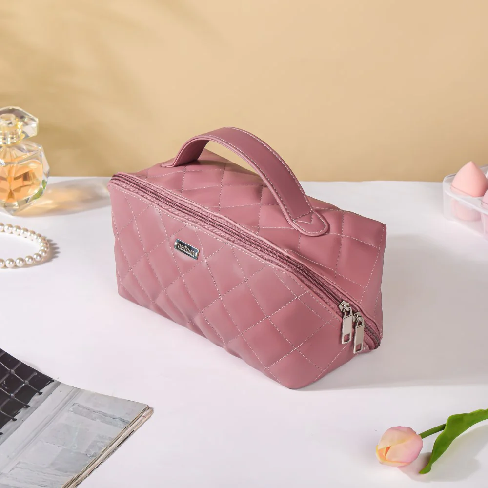 Makeup Pouch Organiser Pink Large Capacity - Image 6