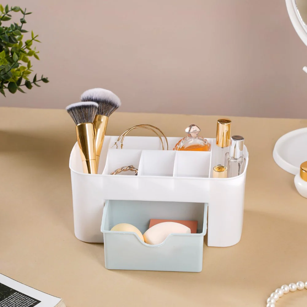 Makeup Storage Box With Drawer White - Image 9