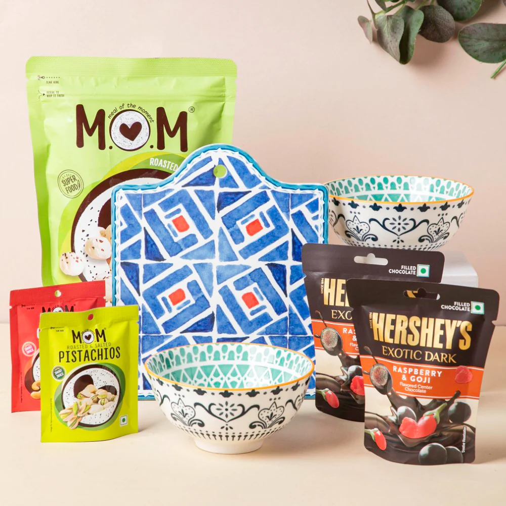 Mandala Bowl And Platter Gift Hamper Set Of 7 - Image 2