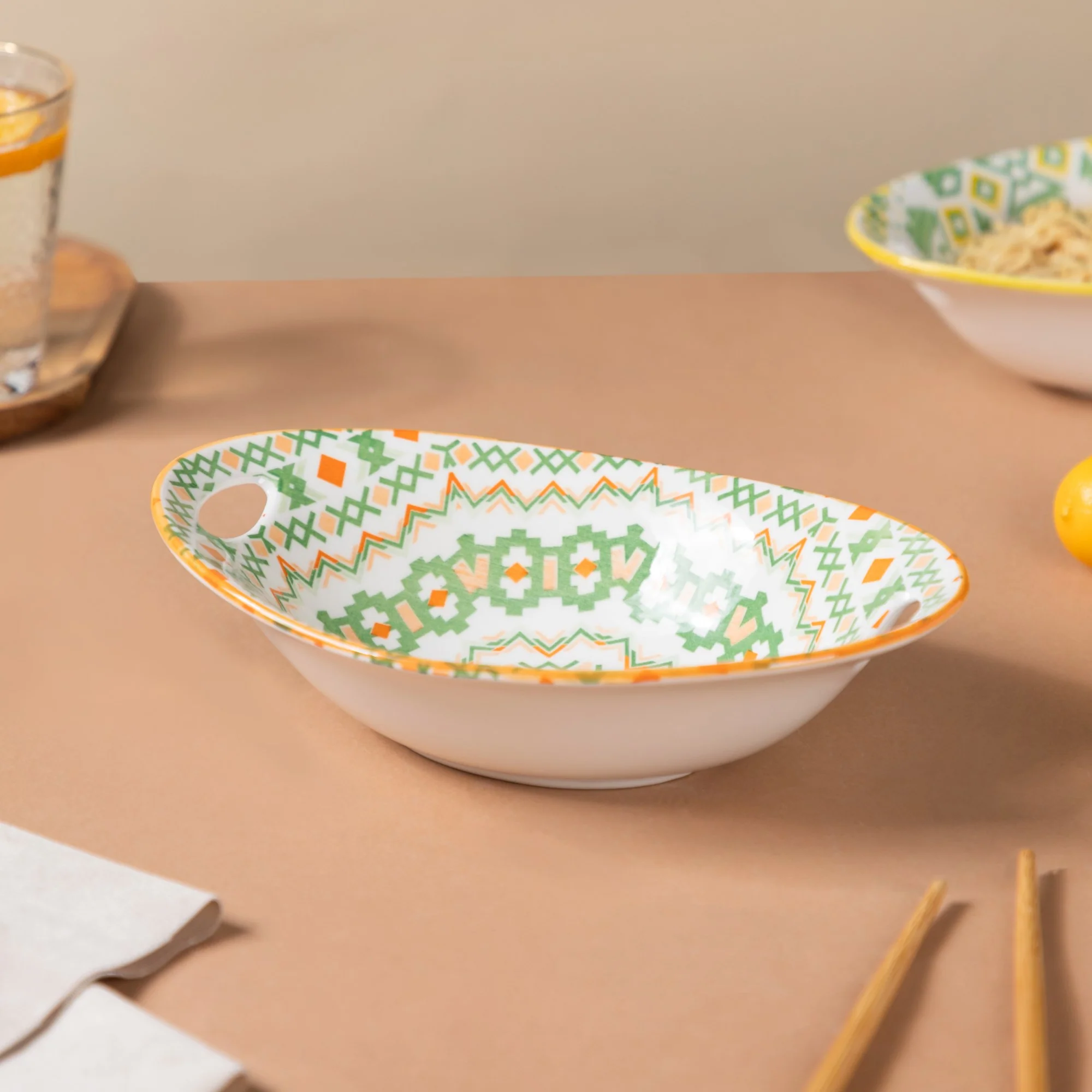 Mandala Criss-Cross Baking Dish With Handle - Image 3