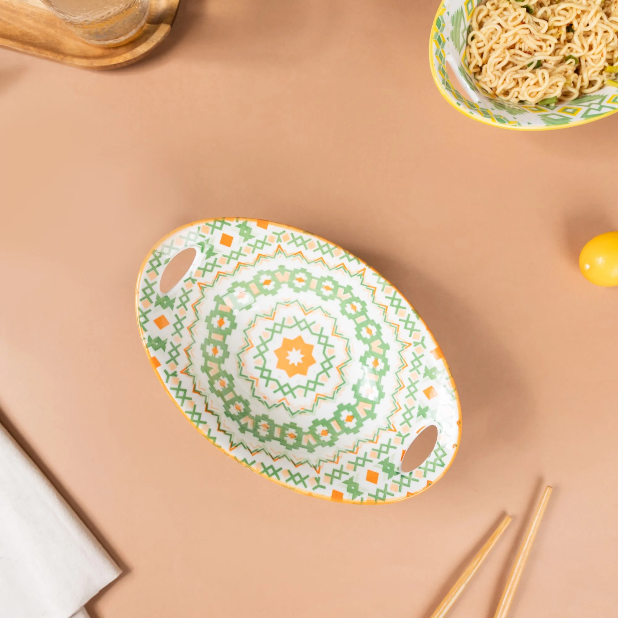 Mandala Criss-Cross Baking Dish With Handle - Image 5