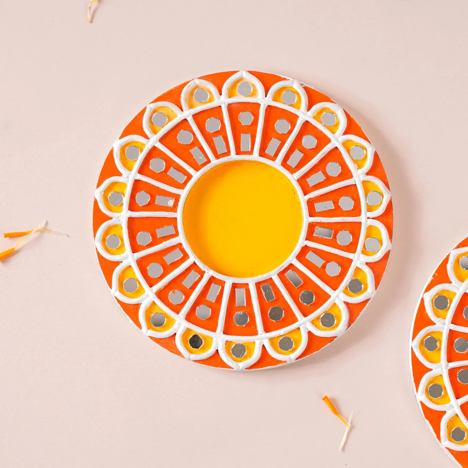 Mandala Lippan Art Tealight Candle Holder Set Of 4 - Image 6