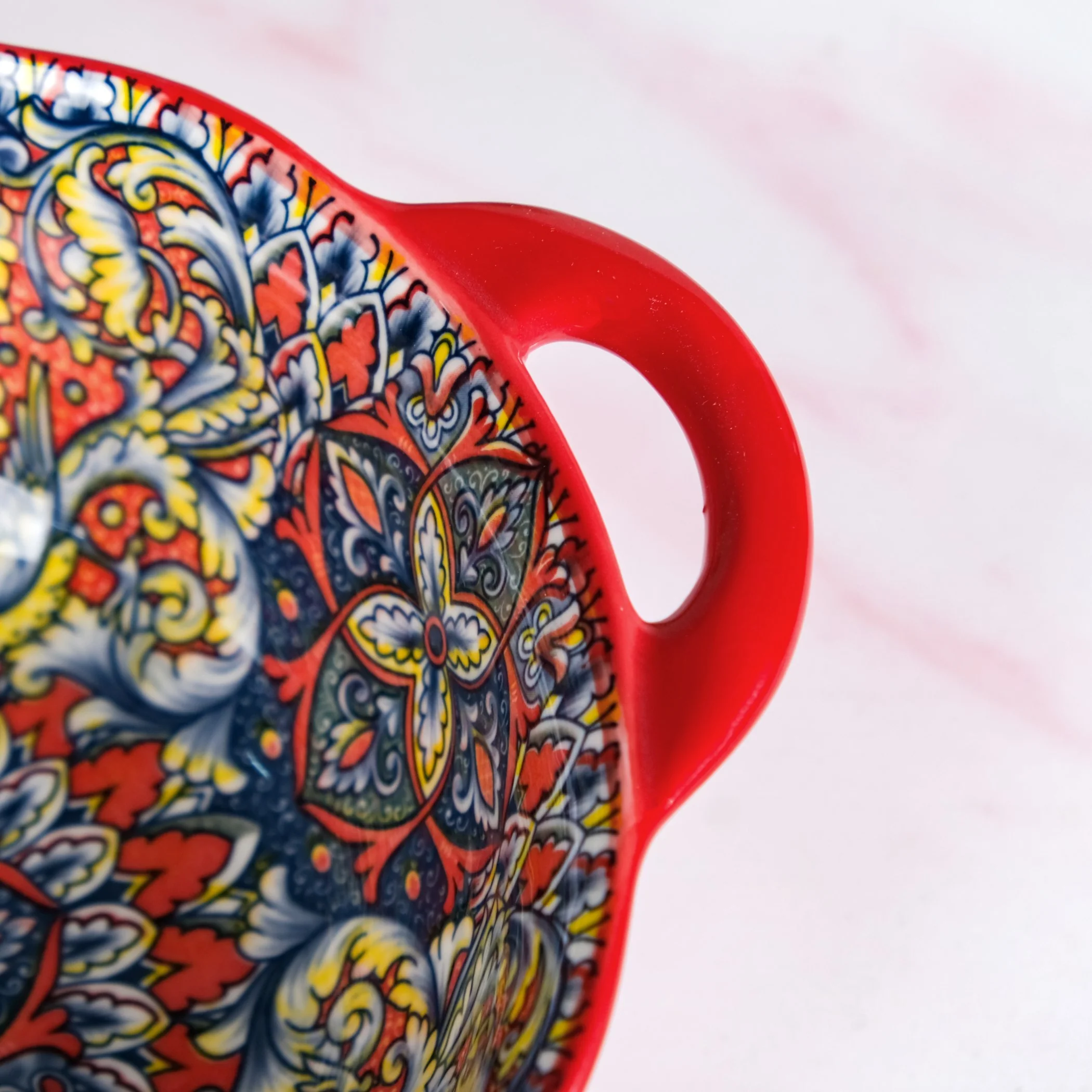 Mandala Melange Ceramic Serving Bowl Red 1500ml - Image 7