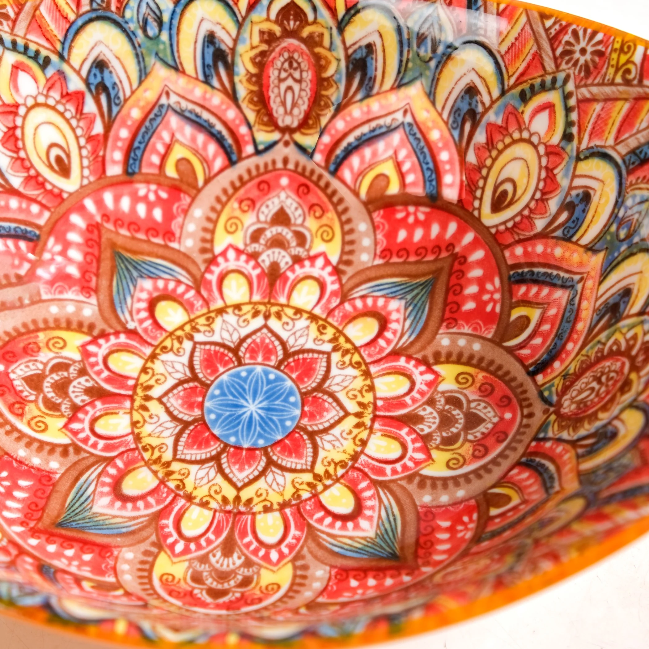 Mandala Melange Ceramic Serving Platter Orange 400ml - Image 6