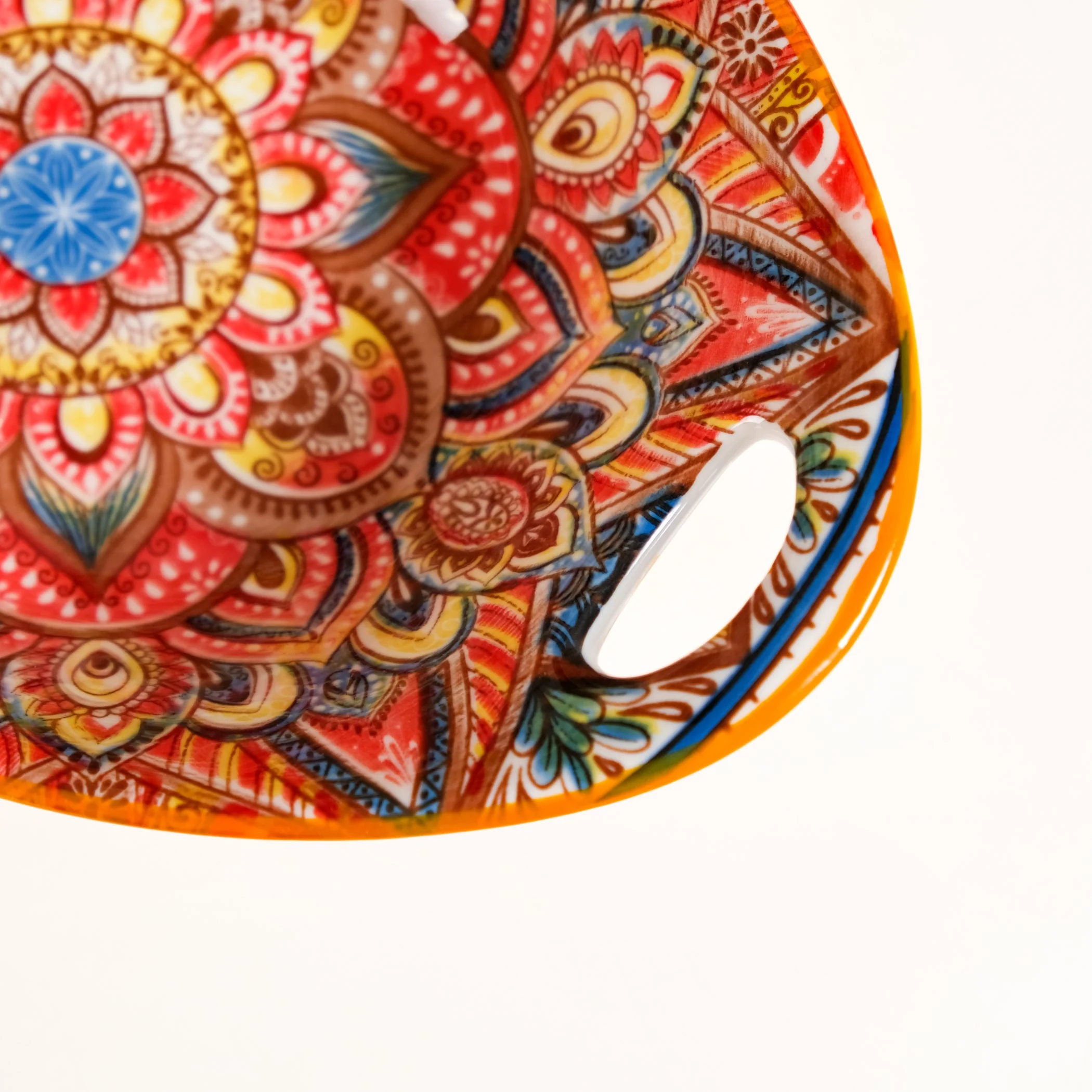Mandala Melange Ceramic Serving Platter Orange 400ml - Image 8