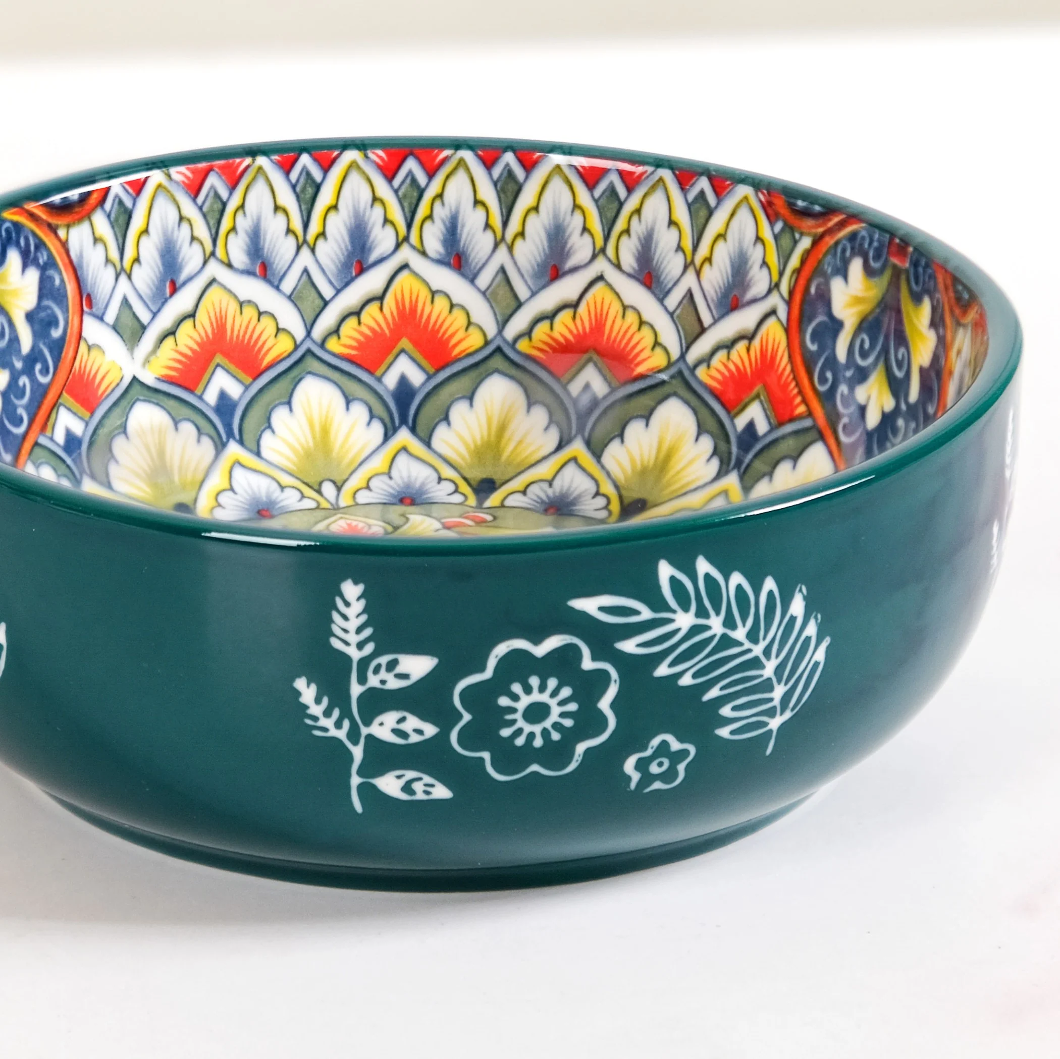 Mandala Melange Dish Bowl With Handle Green 600ml - Image 5