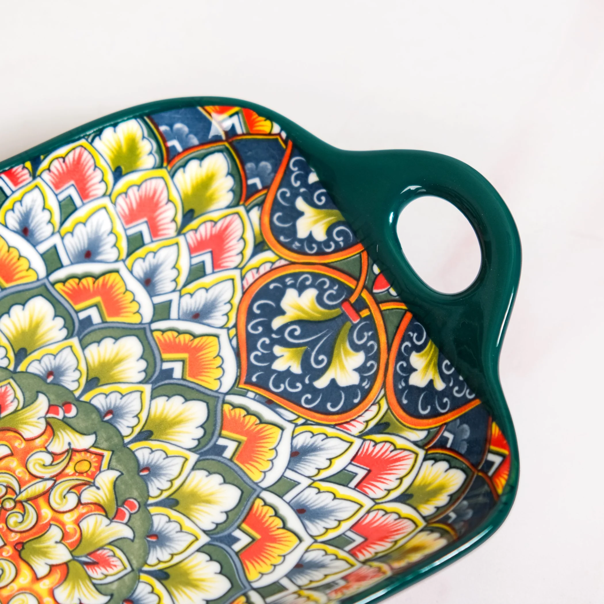Mandala Melange Long Platter Dish Green - Image 7
